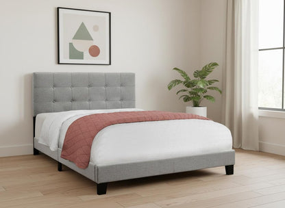 Beige Queen Upholstered Bed Frame