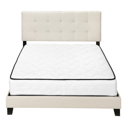 Beige Queen Upholstered Bed Frame