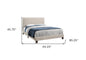 Beige Queen Upholstered Bed Frame