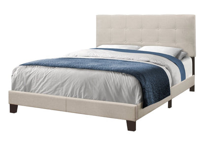Gray Queen Tufted Upholstered Bed Frame