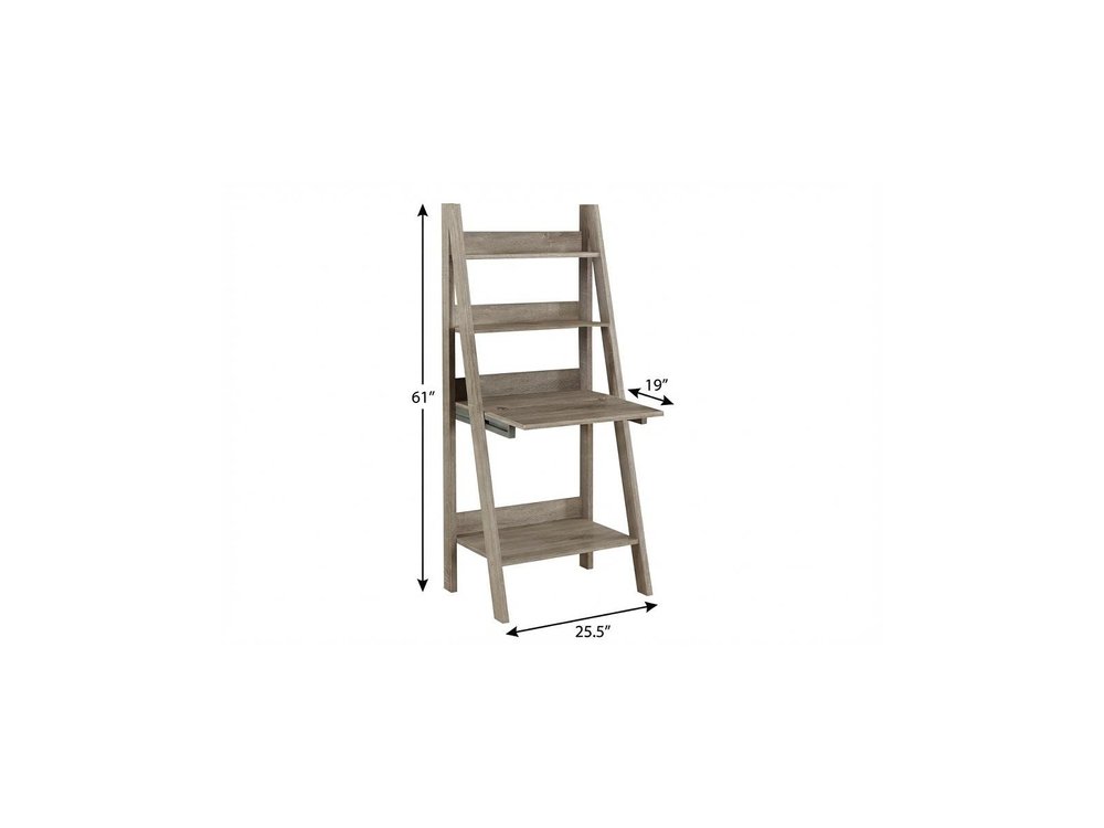 26" Taupe Wood Ladder Desk