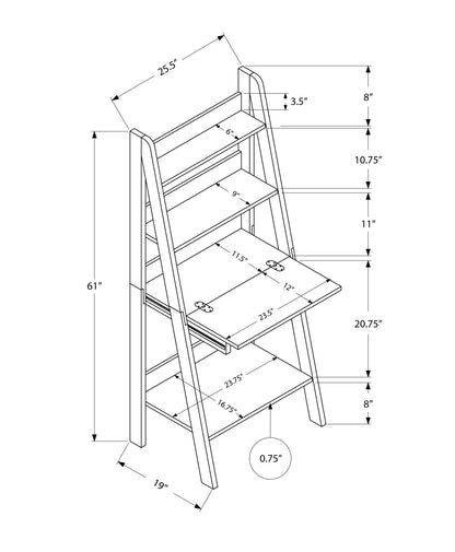 19" Taupe Ladder Desk