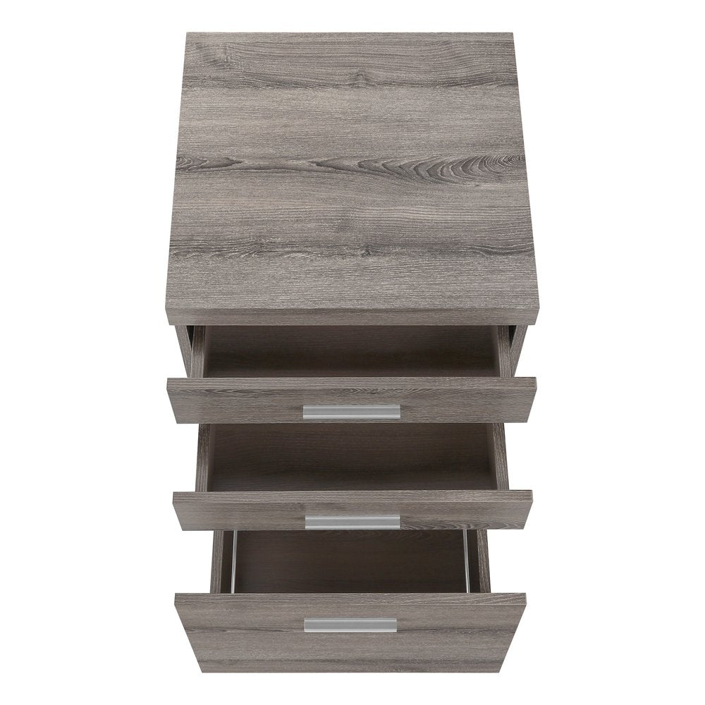 25" White And Gray Particle Board and Wood Filing Cabinet With Drawers