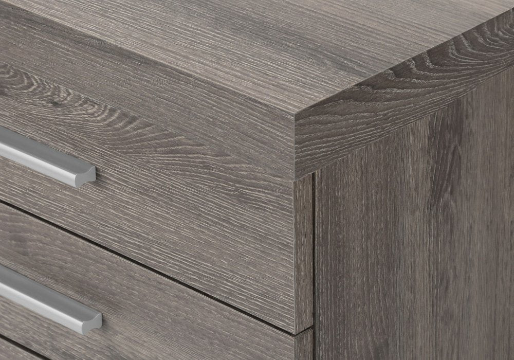 25" Gray Particle Board Filing Cabinet With Drawers