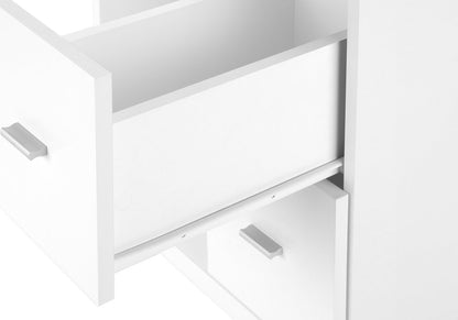 17.75" X 17.75" X 23" White Particle Board Hollow Core 2 Drawers  Office Cabinet