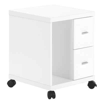 17.75" X 17.75" X 23" White Particle Board Hollow Core 2 Drawers  Office Cabinet