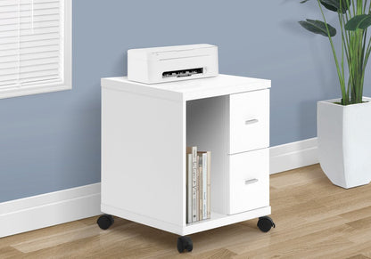 17.75" X 17.75" X 23" White Particle Board Hollow Core 2 Drawers  Office Cabinet
