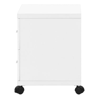17.75" X 17.75" X 23" White Particle Board Hollow Core 2 Drawers  Office Cabinet