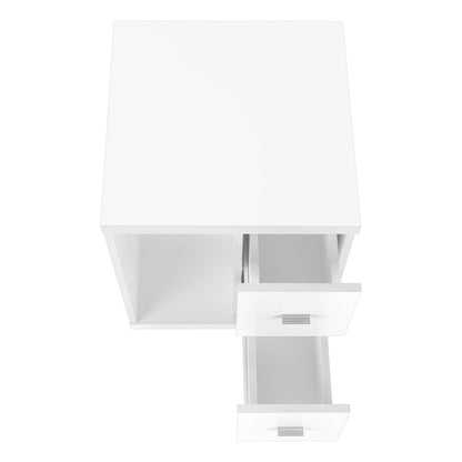 17.75" X 17.75" X 23" White Particle Board Hollow Core 2 Drawers  Office Cabinet