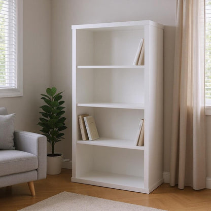 48" Gray Wood Four Tier Bookcase