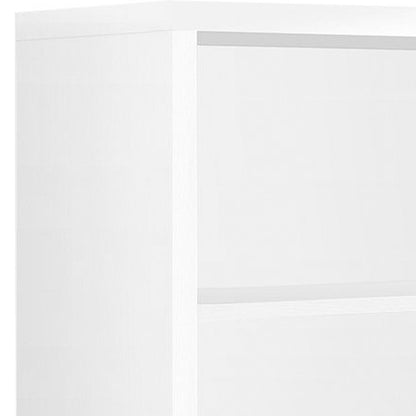 White Wood Adjustable Four Tier Bookcase
