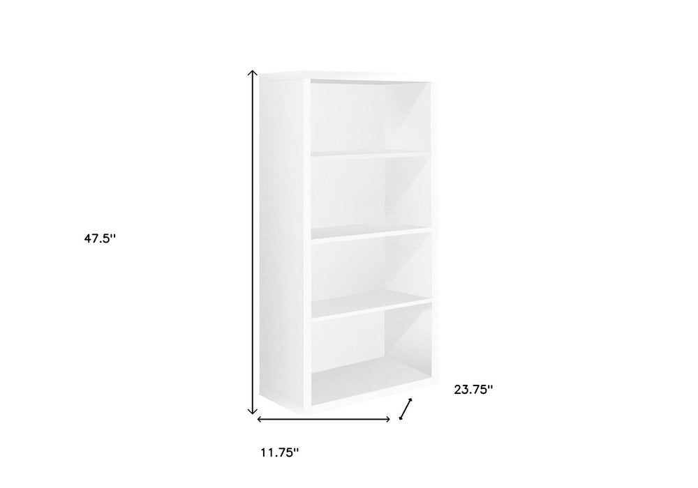48" Gray Wood Four Tier Bookcase