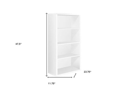 48" Gray Wood Four Tier Bookcase