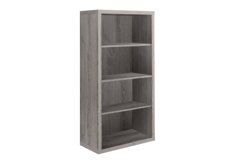 48" Gray Wood Four Tier Bookcase