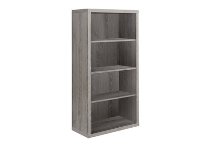 48" Gray Wood Four Tier Bookcase