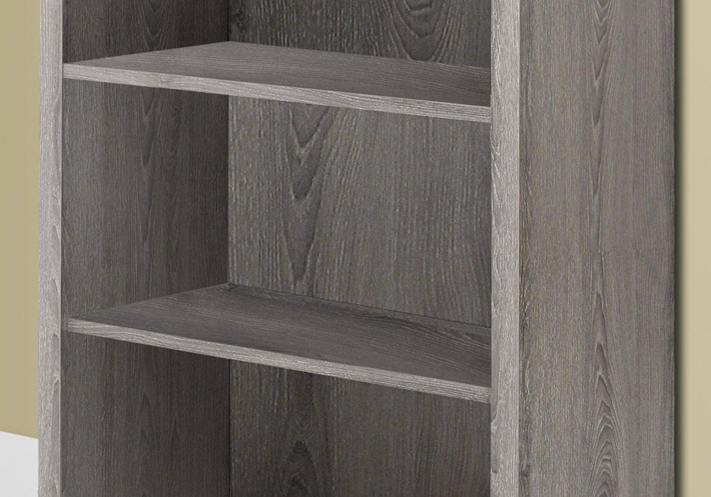 48" Gray Wood Four Tier Bookcase