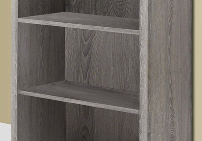 48" Gray Wood Four Tier Bookcase