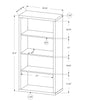 White Wood Adjustable Four Tier Bookcase