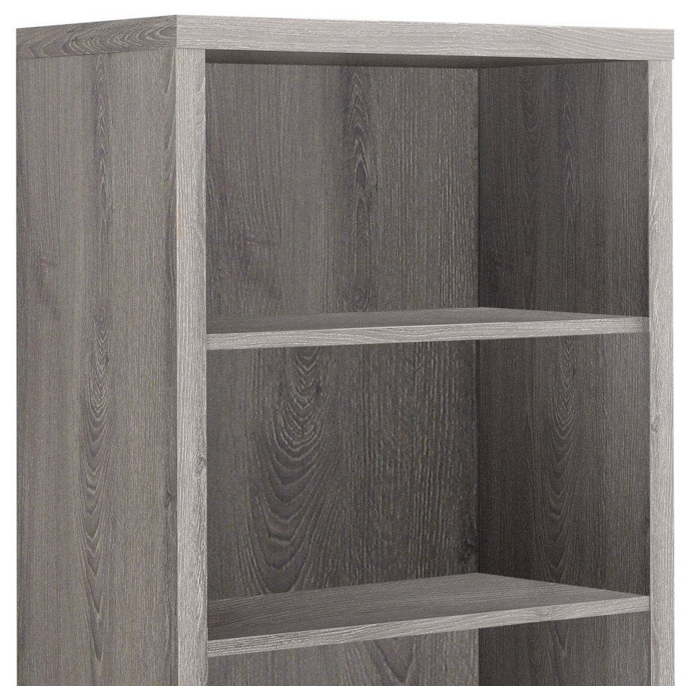 48" Gray Wood Four Tier Bookcase