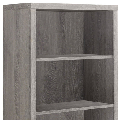 48" Gray Wood Four Tier Bookcase
