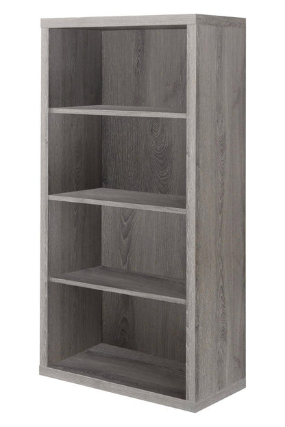 48" Gray Wood Four Tier Bookcase