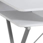 32" White and Silver Computer Desk