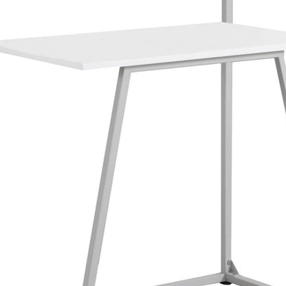 30" White and Gray Computer Desk