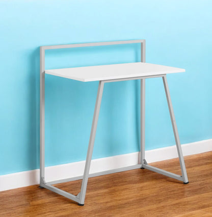 18" White and Gray Computer Desk