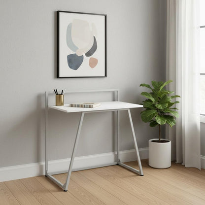 30" White and Gray Computer Desk