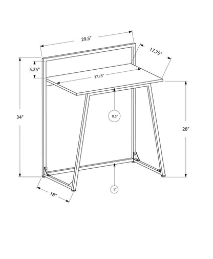 30" White and Gray Computer Desk
