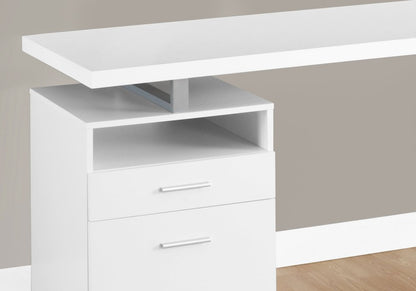 60" Taupe and Silver Computer Desk With Two Drawers