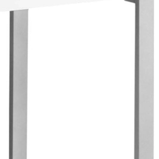 60" White and Silver Computer Desk With Two Drawers