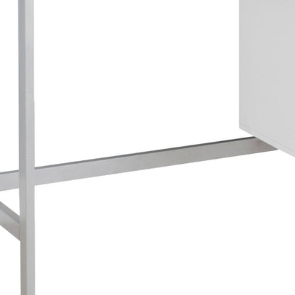 24" Gray and Black Computer Desk With Two Drawers
