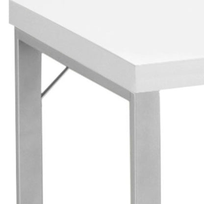 47" White and Silver Computer Desk