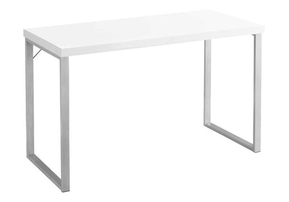 24" White and Silver Computer Desk