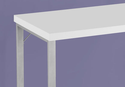 47" White and Silver Computer Desk