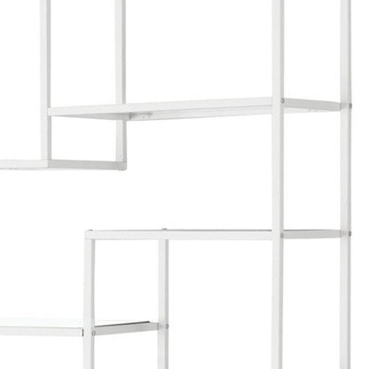 72" Silver And Clear Metal and Glass Nine Tier Etagere Bookcase