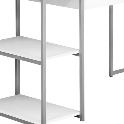 59" Taupe and Black L Shape Computer Desk