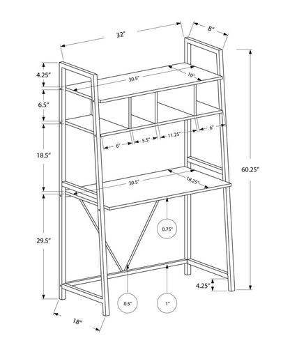 18" White Computer Desk