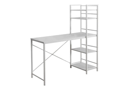 19" Dark Brown and Silver Computer Desk