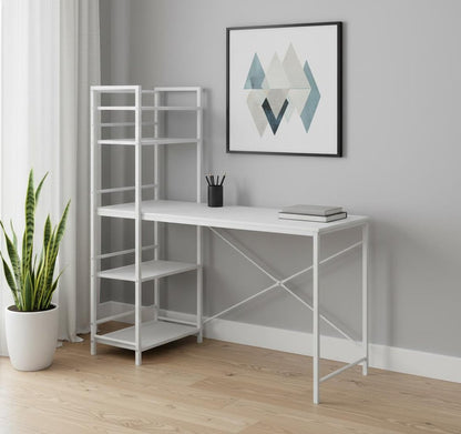 47" Dark Brown and Silver Computer Desk