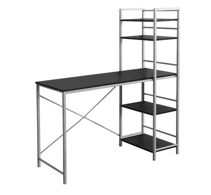 47" Dark Brown and Silver Computer Desk