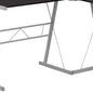 48" Dark Brown and Silver L Shape Computer Desk