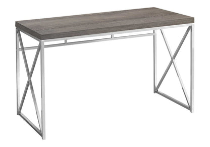24" Taupe and Silver Computer Desk