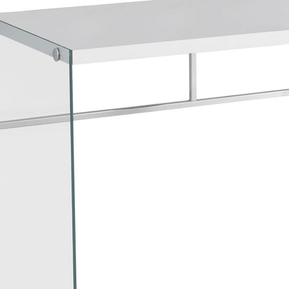 48" White and Clear Computer Desk