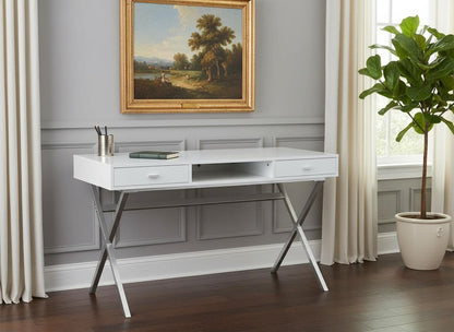 47" Brown and Black Computer Desk With Two Drawers