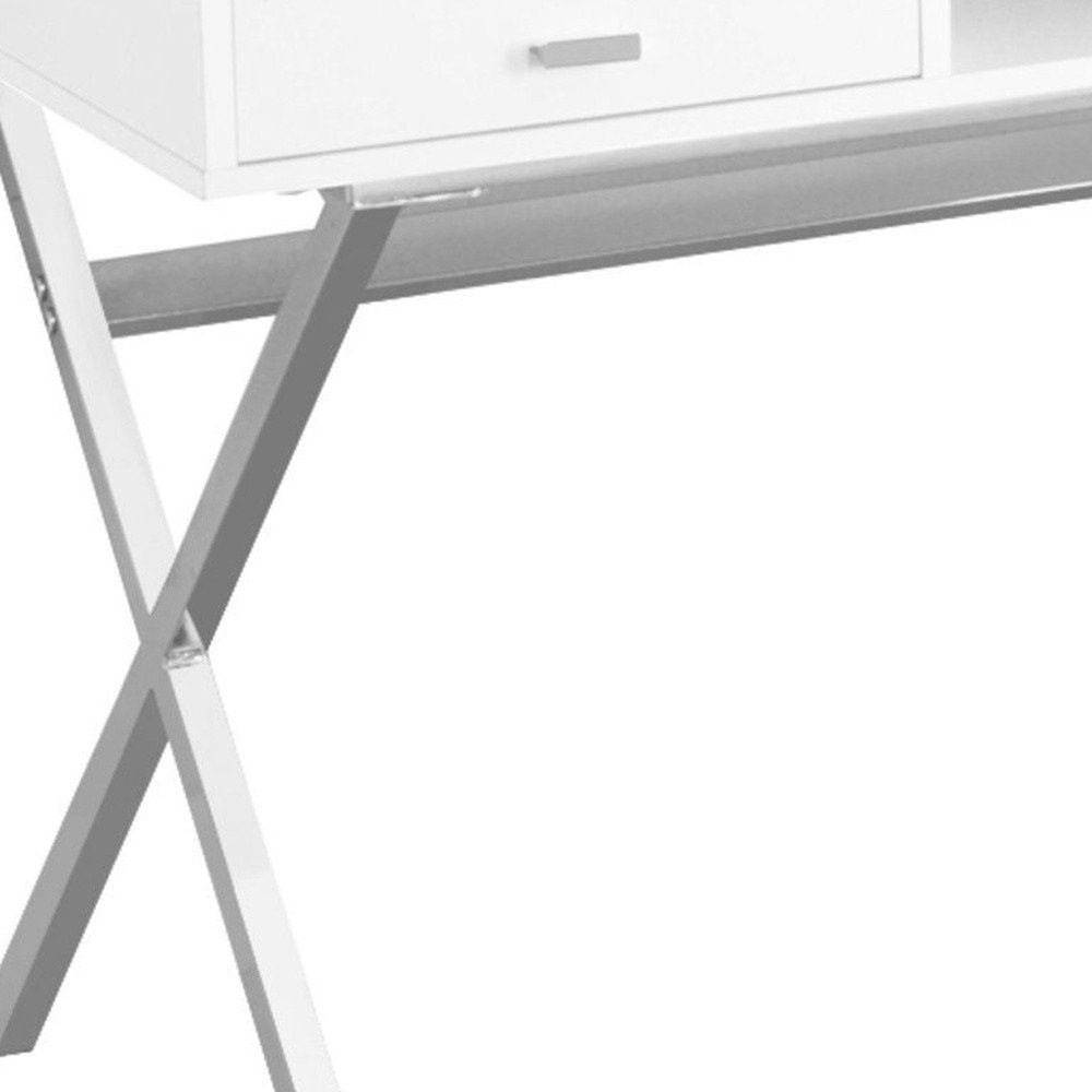 47" Brown and Black Computer Desk With Two Drawers