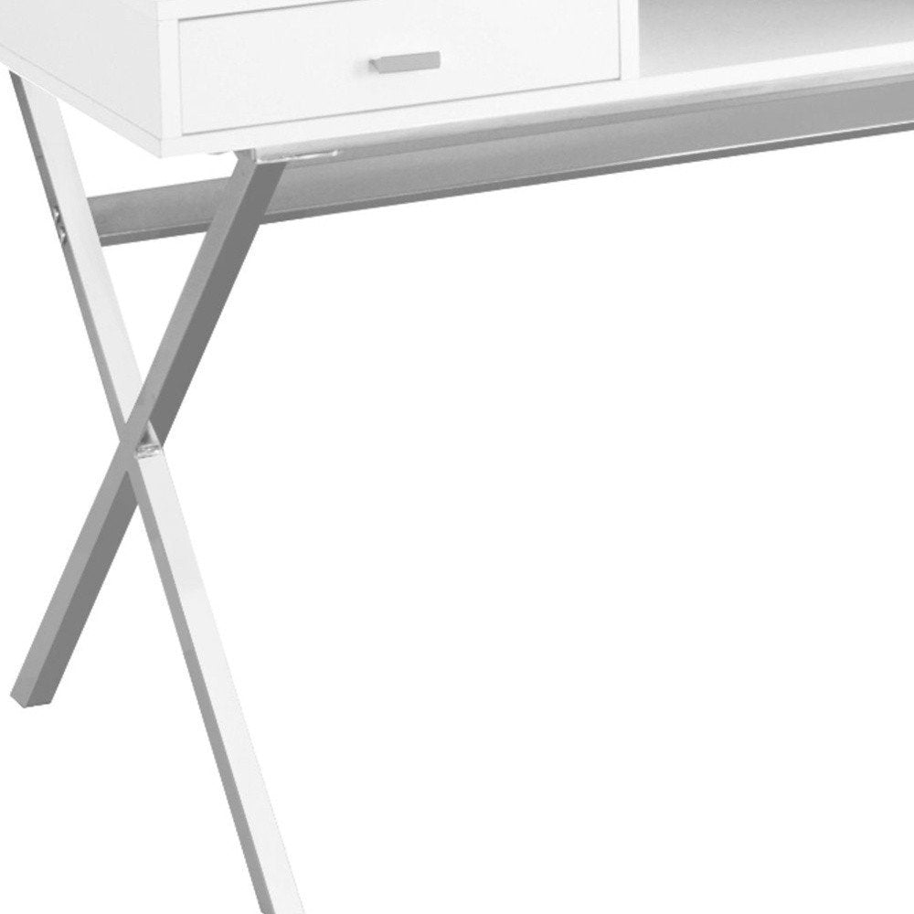 47" Brown and Black Computer Desk With Two Drawers