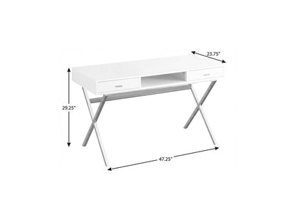 47" Brown and Black Computer Desk With Two Drawers