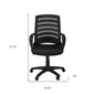 Black Polyester Seat Swivel Adjustable Task Chair Mesh Back Plastic Frame